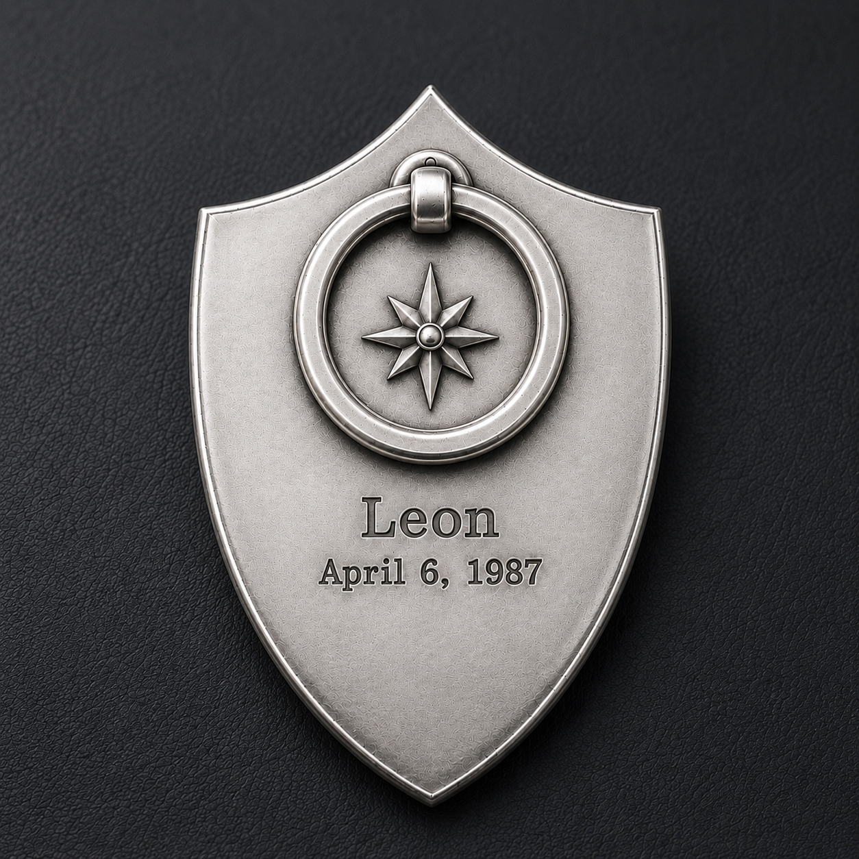 Fleur de Croix Shield Personalized Keychain