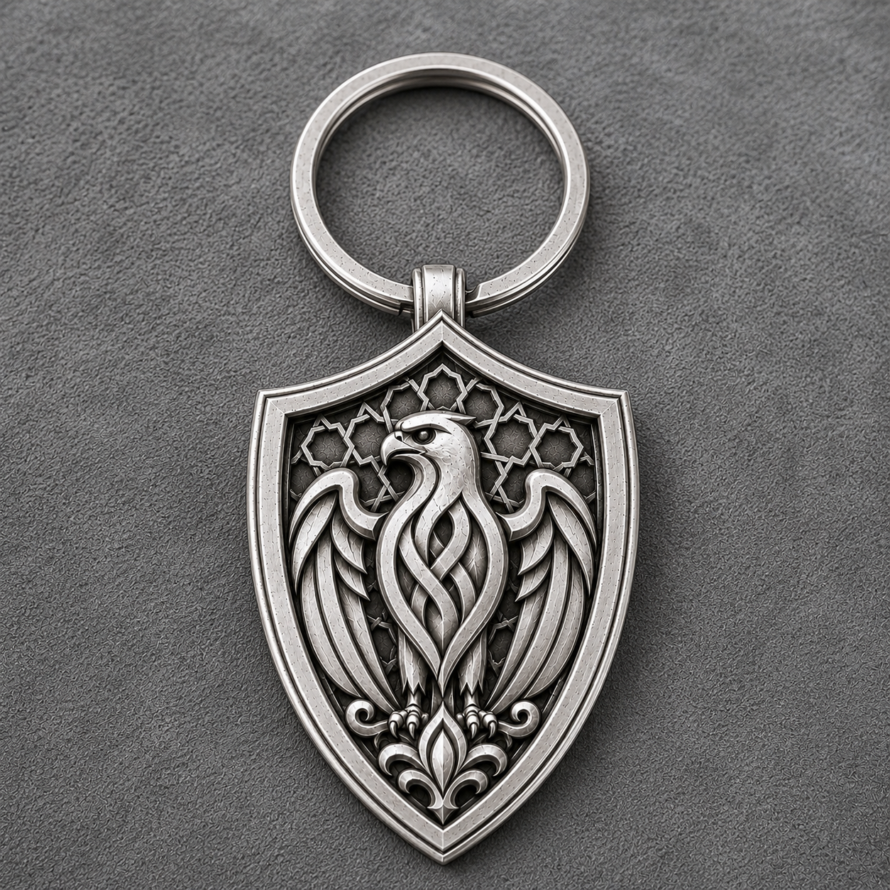 Arabian Falcon Shield Personalized Keychain