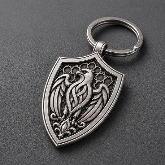 Arabian Falcon Shield Personalized Keychain
