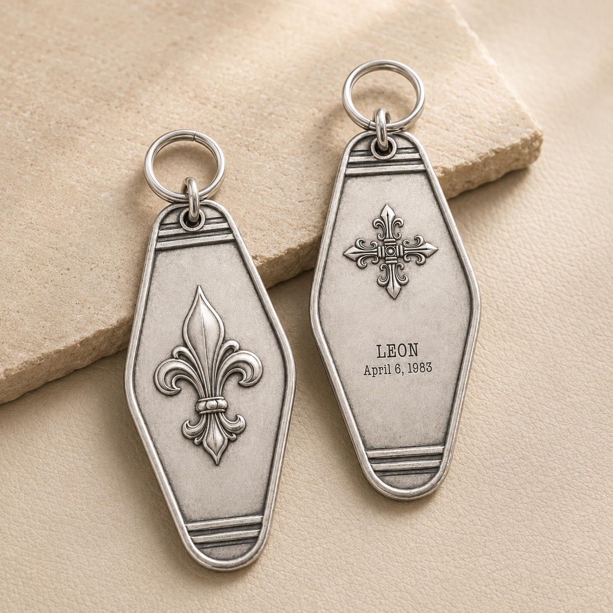 Royal Fleur Personalized Keychain