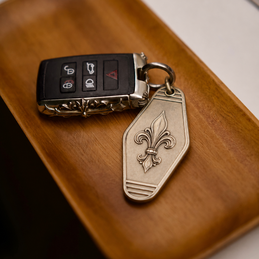 Royal Fleur Personalized Keychain