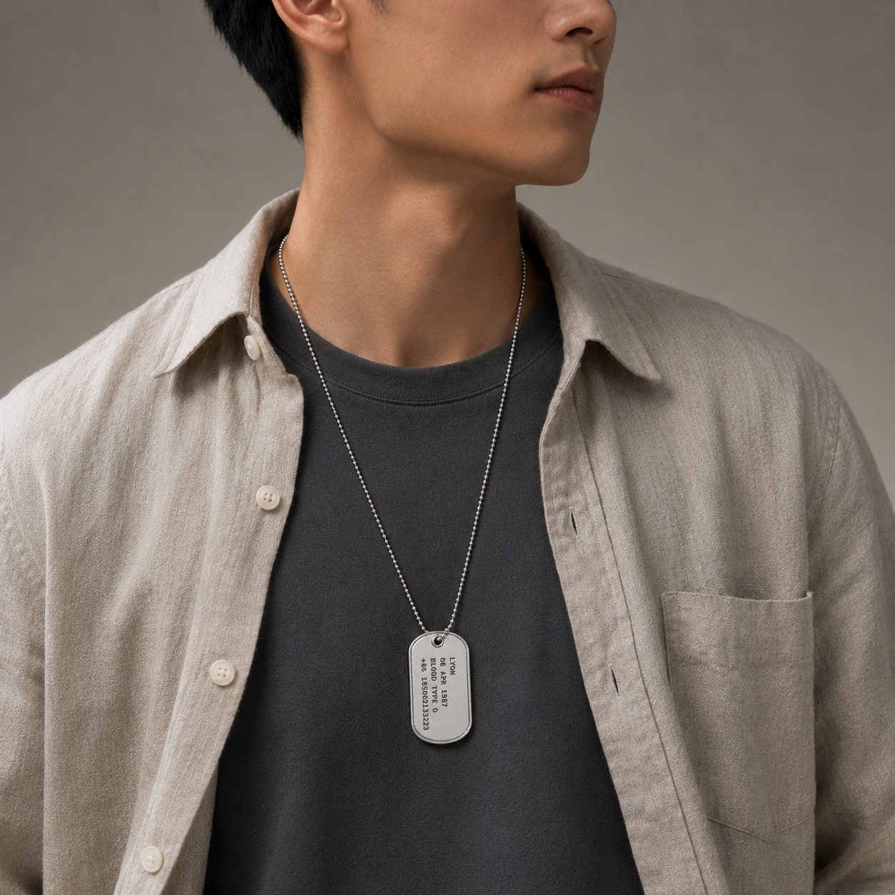 Sterling Silver Fleur-de-Lis Ignis I.D. Tag Necklace