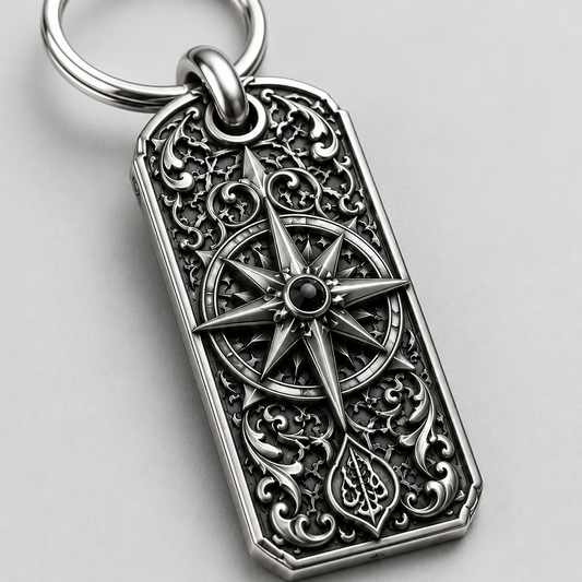 Royal Compass Key Tag